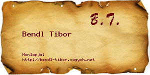 Bendl Tibor névjegykártya